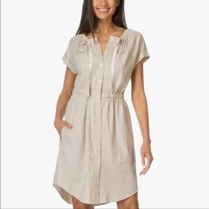 Theory Laela Tierra Wash Linen Blend Dress